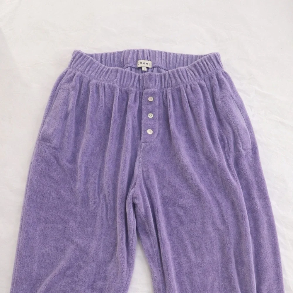 Donni Terry Henley Sweatpants in Size S - Picture 2 of 4